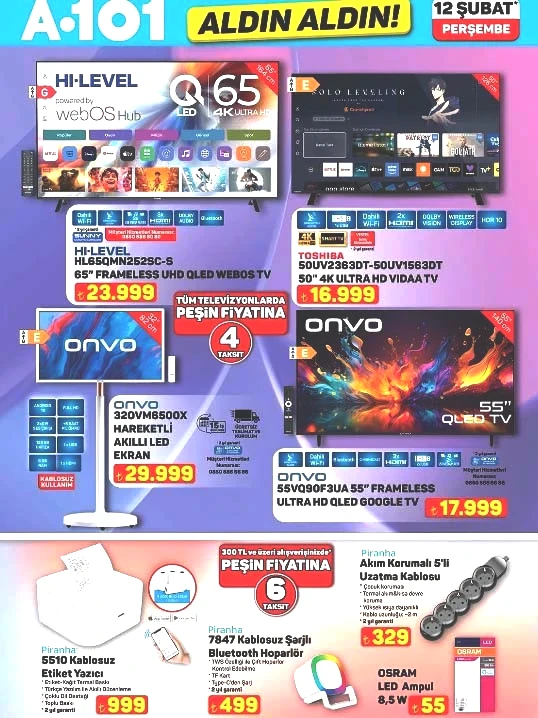 A101 AFİŞİ 12 ŞUBAT 2026 AKTÜEL KATALOG ÜRÜNLERİ