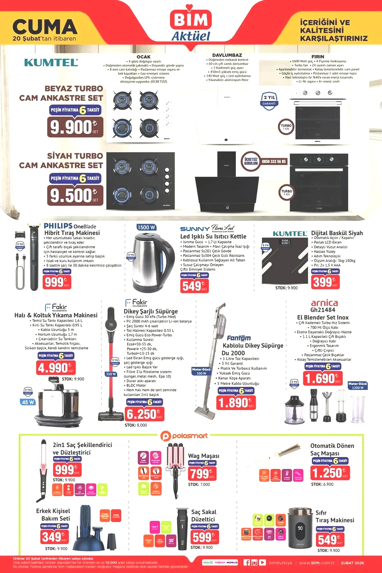 BİM 20-24 Şubat aktüel ürünler kataloğu 2026!  (Ramazan’a özel) Teknoloji ürünleri, elektronik ev eşyaları, masa ve beyaz eşyada dev kampanya