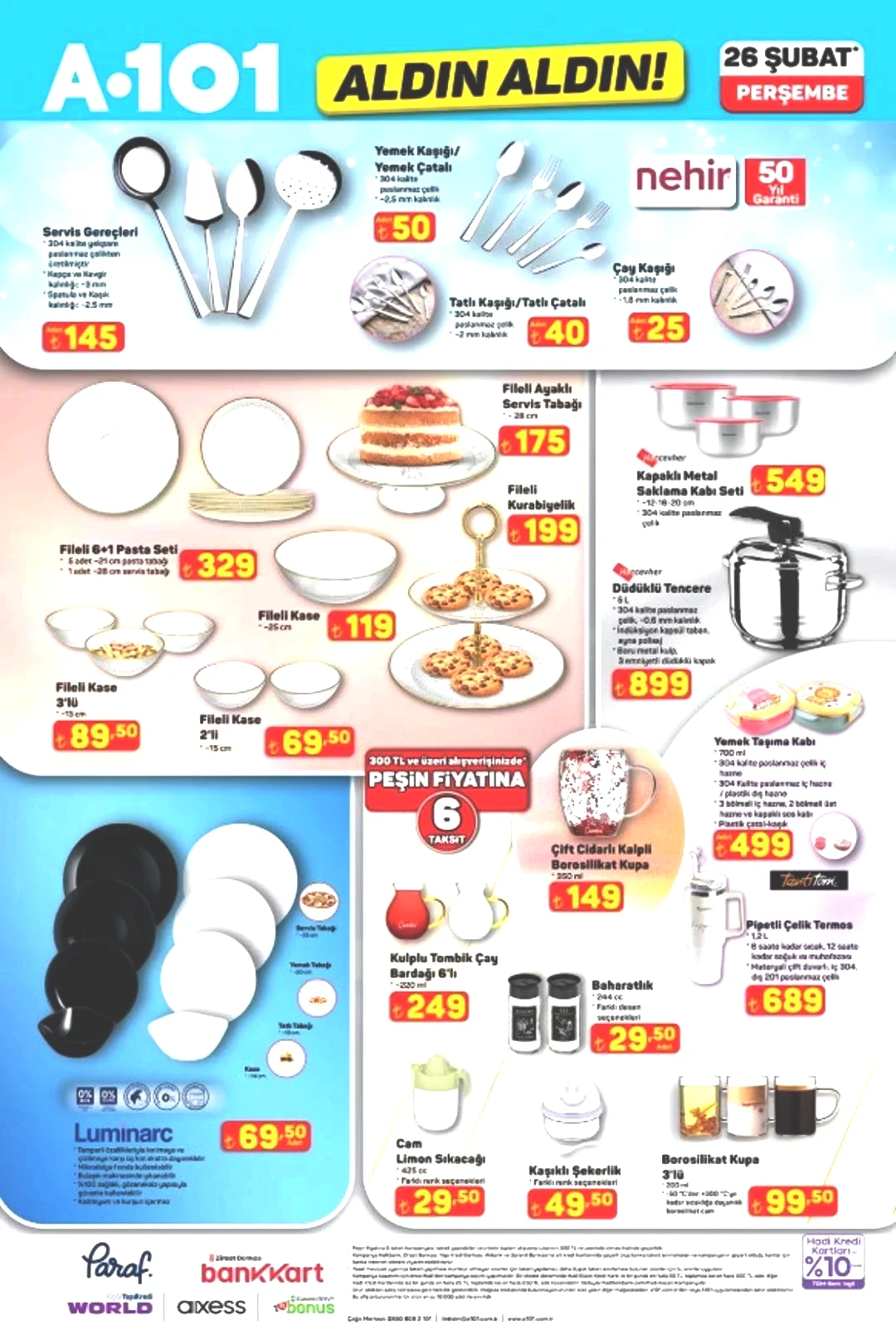 A101'in 26 Şubat 2026 katalog duyurusu!